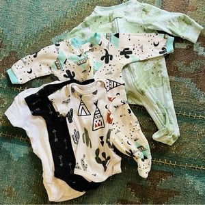 Southwestern, cactus baby onesies and pajamas
